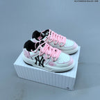 MLB Chunky Liner Low-Top Sneakers, White and Pink