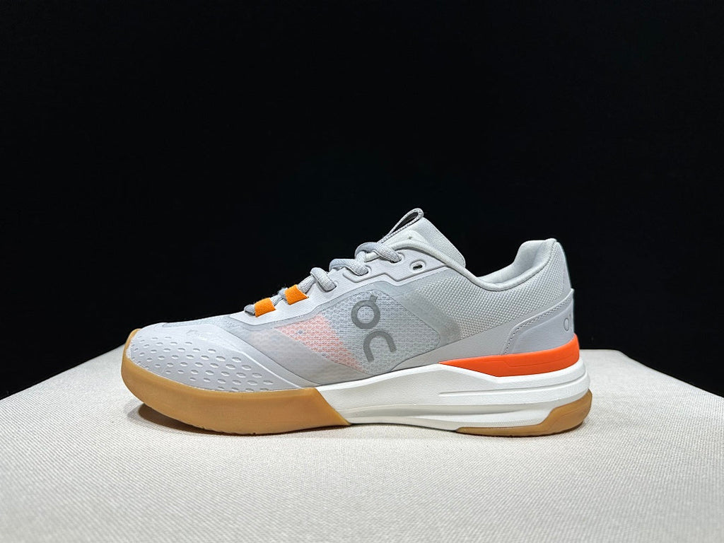 On THE ROGER Advantage Pro Tennis Shoes, Grey and Orange