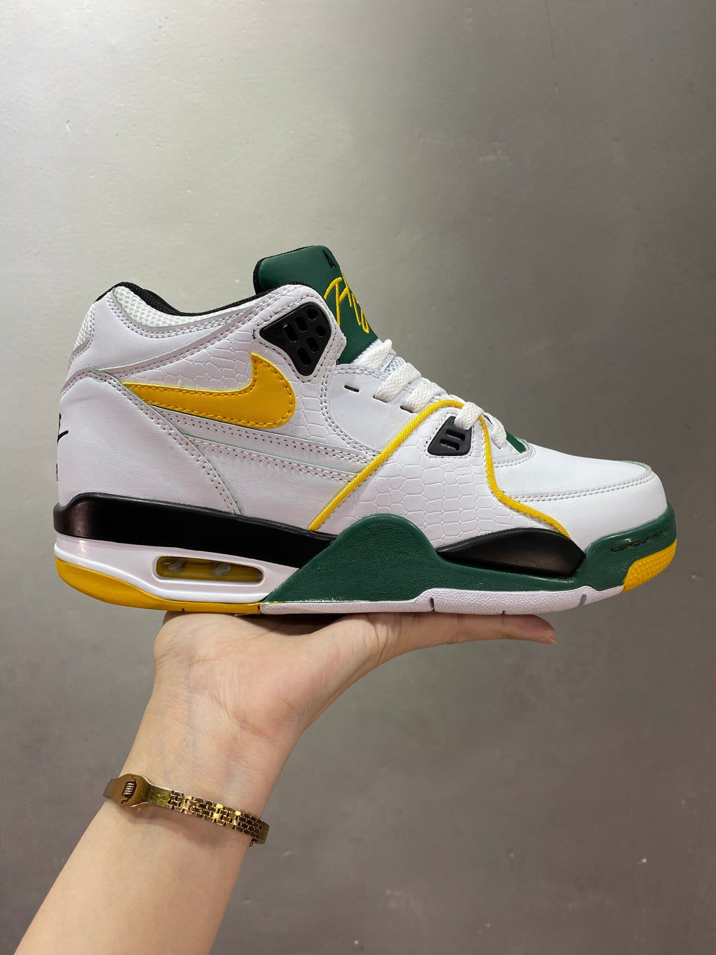 Nike Air Flight 89 Seattle White Green Yellow Sneakers