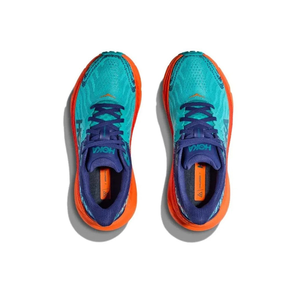 HOKA Challenger 7 Trail Running Shoes - Turquoise and Orange