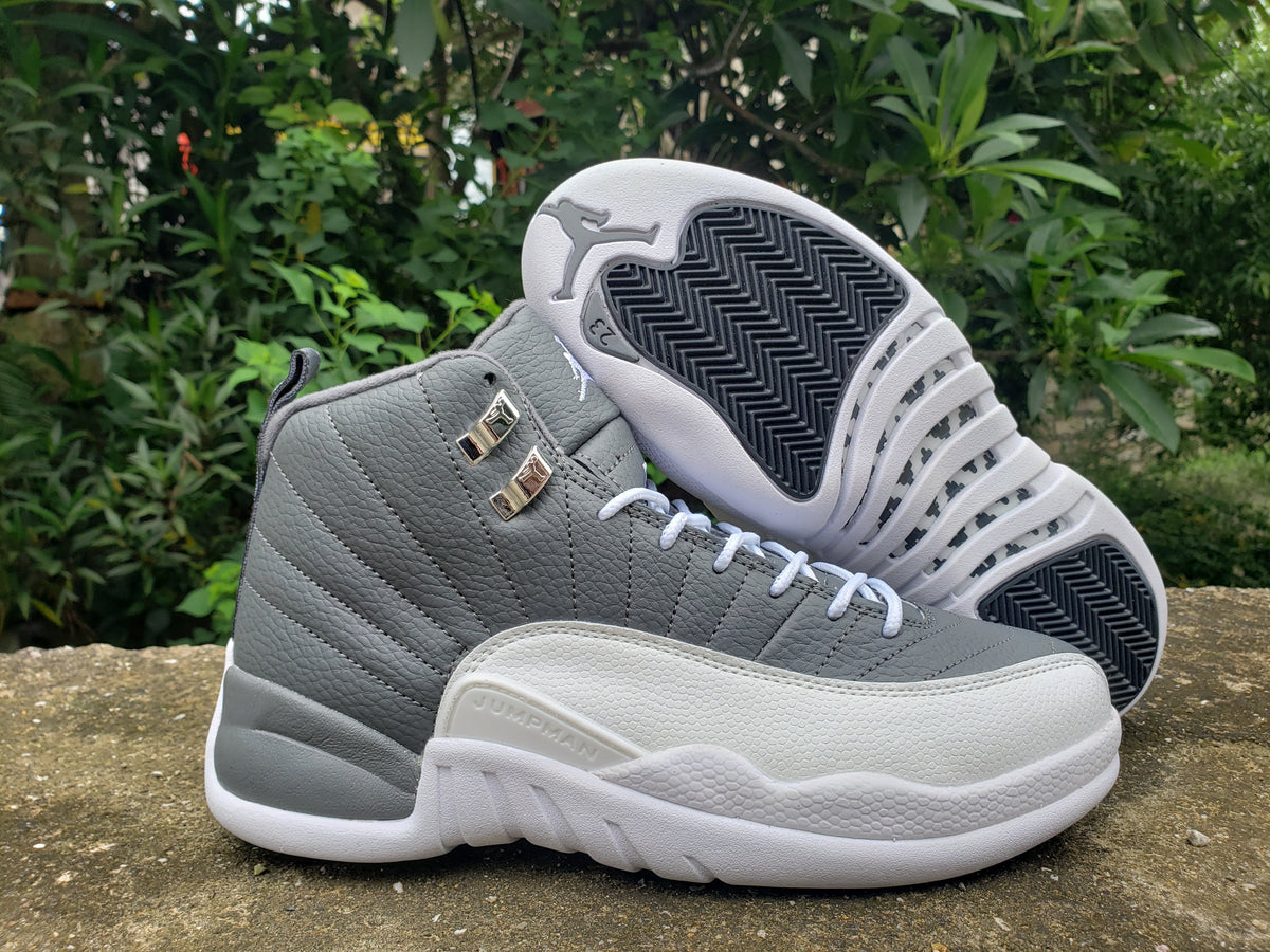 Jordan Air Jordan 12 High-Top Sneakers in Grey and White
