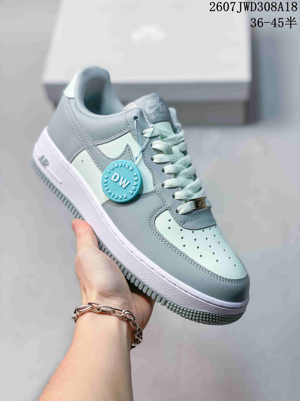 Nike Air Force 1 '07 Low Sneakers Light Blue and White