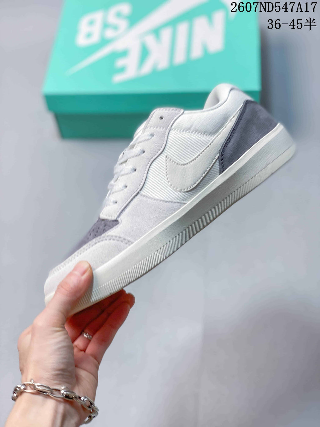 Nike SB Force 58 White Grey Blue Sneakers