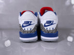 Jordan 3 White and Blue Elephant Print Sneakers