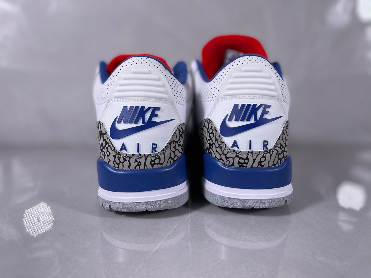 Nike Air Jordan 3 White Blue Elephant Print Sneakers