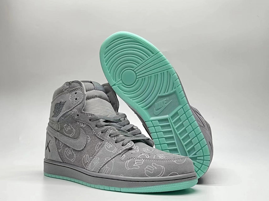 Air Jordan 1 High Cool Grey Patterned Sneakers