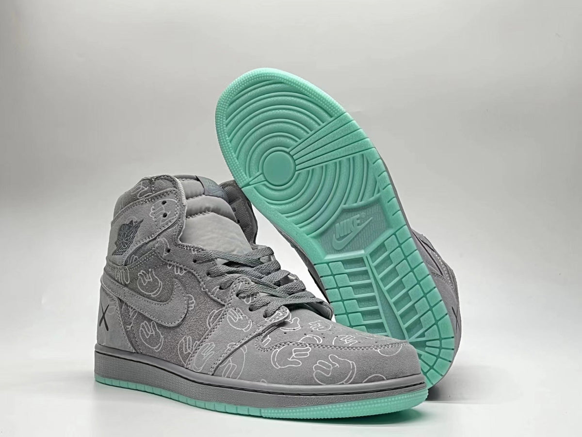 Air Jordan 1 High Cool Grey Patterned Sneakers
