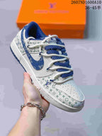 Nike SB Dunk Low White Blue Monogram Sneakers 2607ND1600A10
