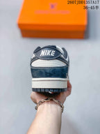 Nike SB Dunk Low Navy and White Sneakers 2607JDD1357A17