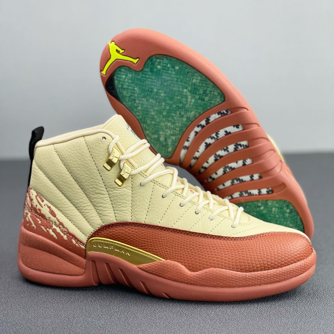 Jordan 12 Retro Eastside Golf Sneakers Cream Brown DV1758-108