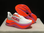 HOKA Skyward X Running Shoes – White, Orange & Pink