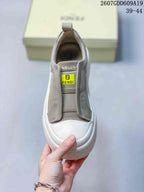 Fendi GDD609A19 Slip-On Sneakers Taupe and White