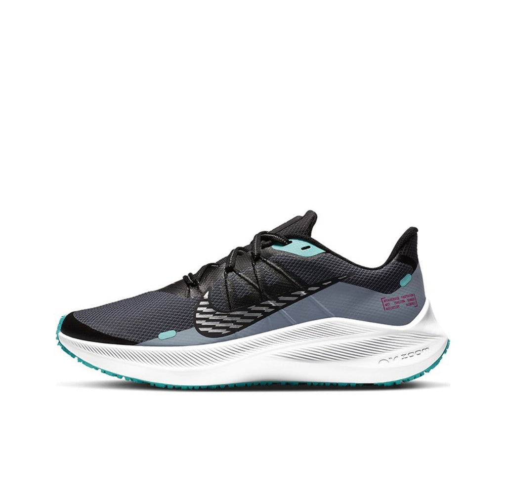 Nike Air Zoom Winflo 7 Shield Running Shoes Black Gray Green CU3868-403