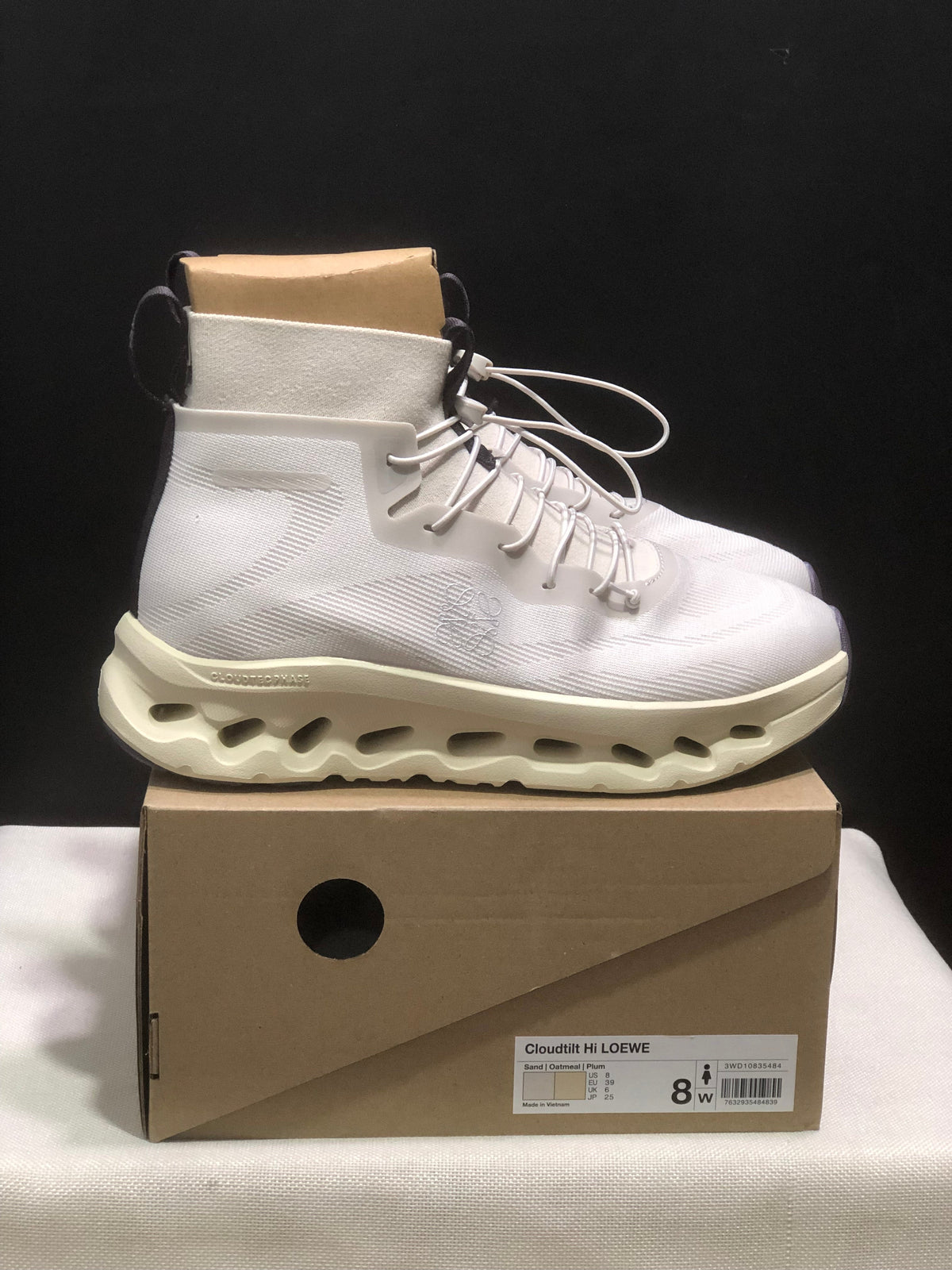 On Cloudtilt LOEWE High-Top Sneakers, Sand/Oatmeal/Plum