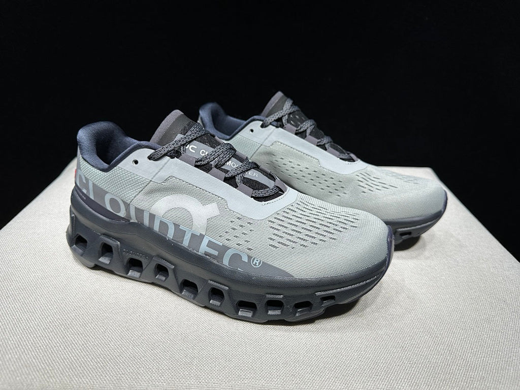 On Cloudmonster Running Shoes in Eclipse and Magnet