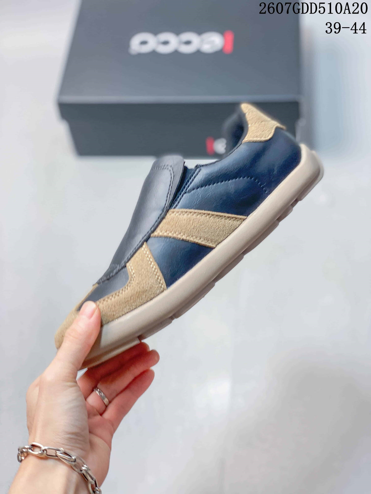 ECCO Women’s Sneakers Navy and Tan 2607GDD510A20