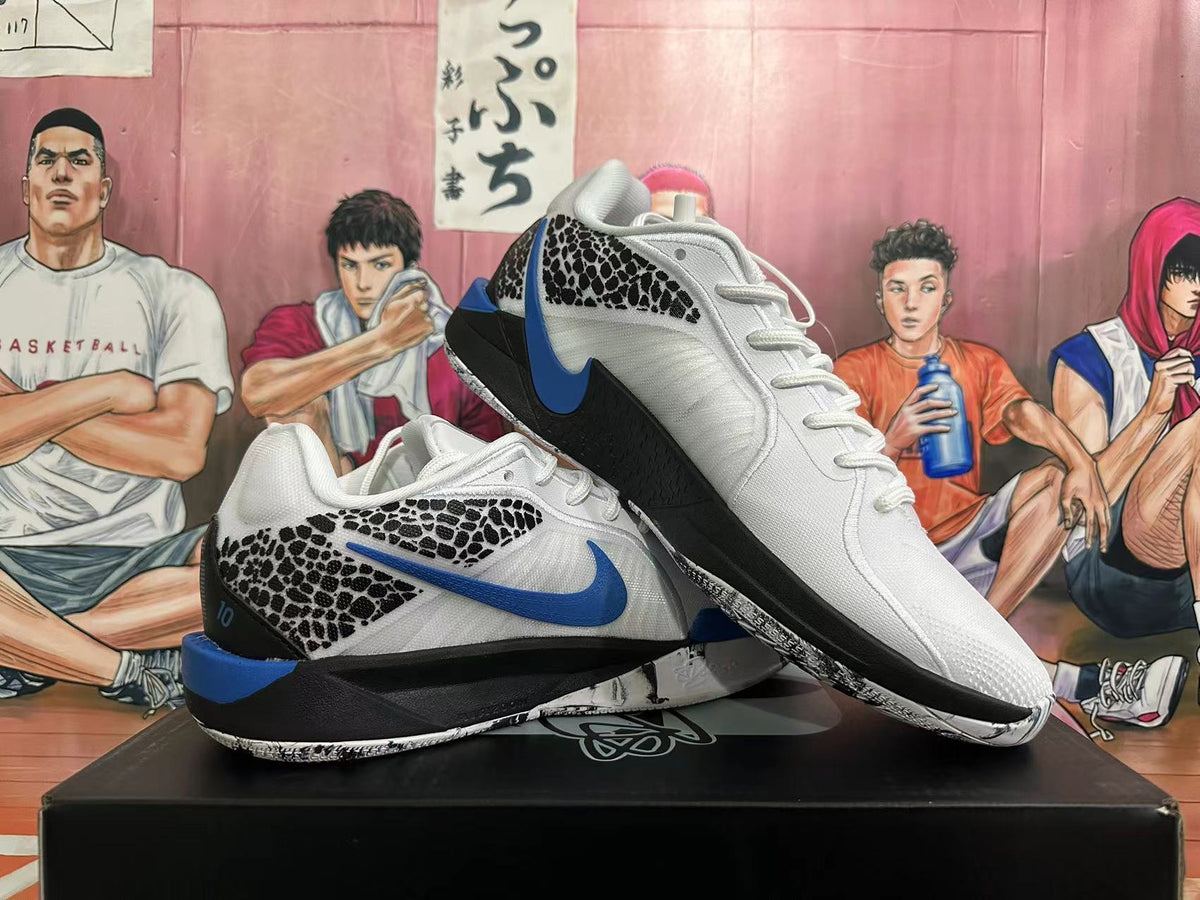 Nike Basketball Shoes White Blue Black Leopard Print