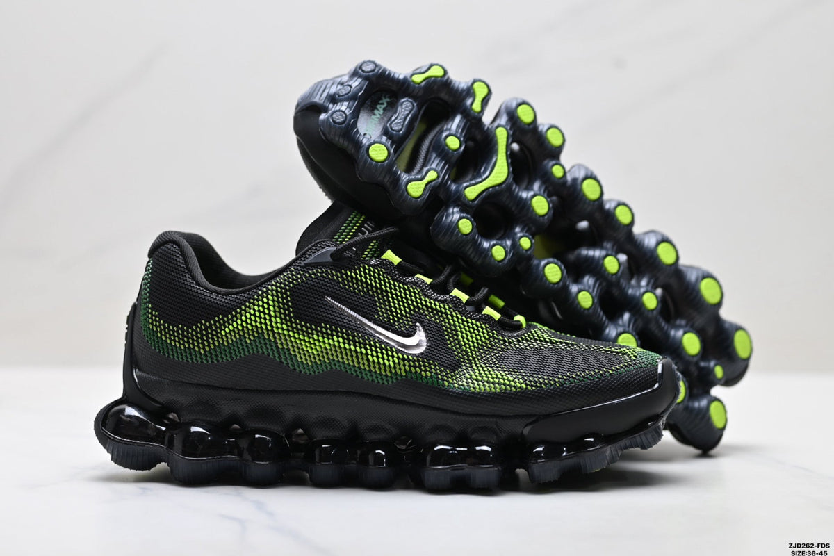 Nike Air Liquid Max Sneakers Black and Volt Green