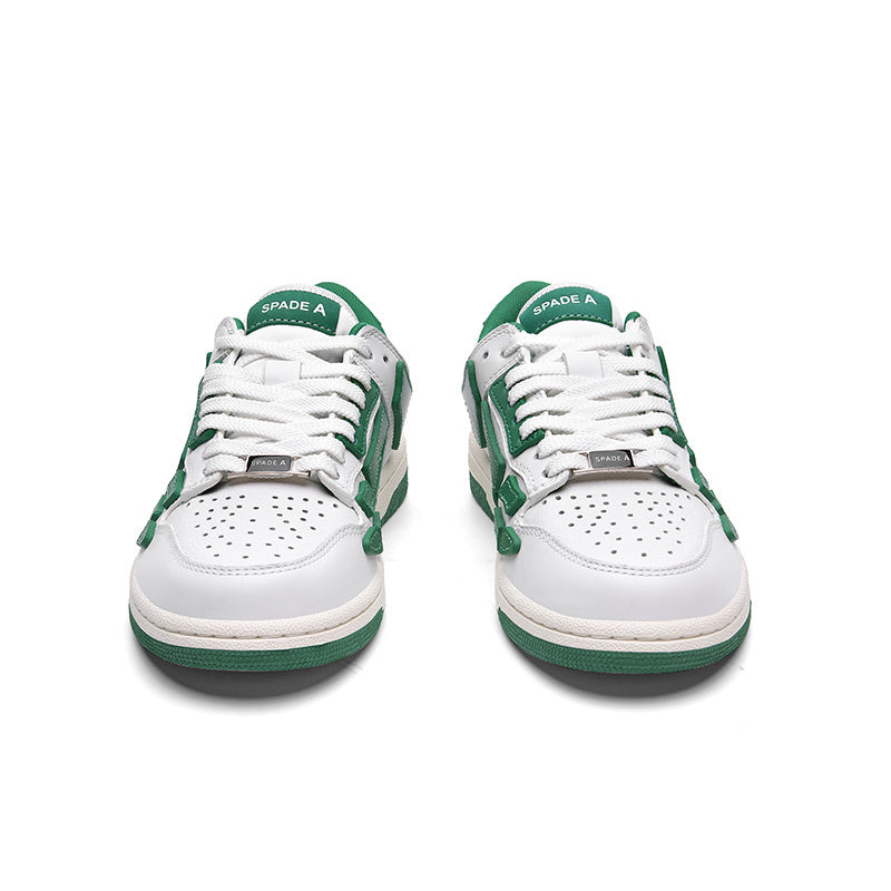 White and Green Low-Top Sneakers MFS003-114
