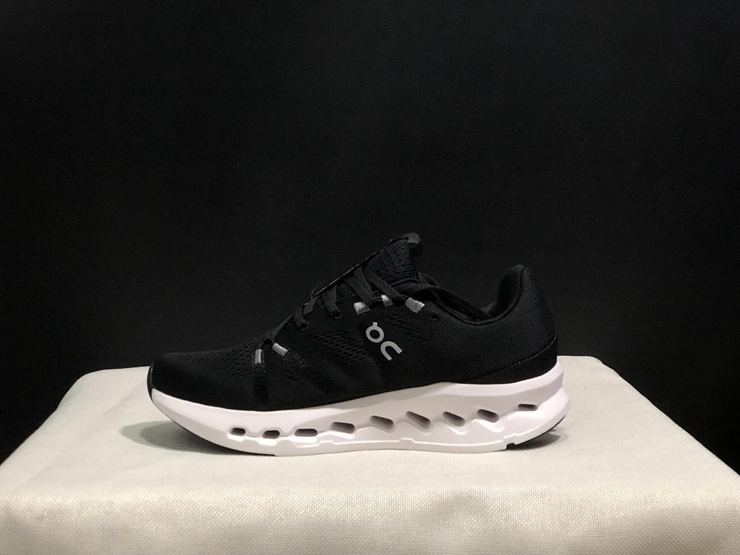 On Cloudsurfer Black and White Running Shoes