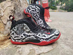 Nike Air Foamposite Pro Snake Print Sneakers Black Red