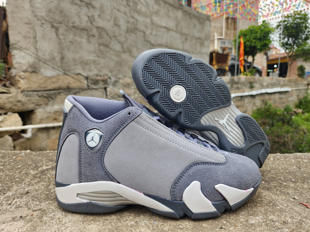 Jordan 14 Gray and White Basketball Sneakers