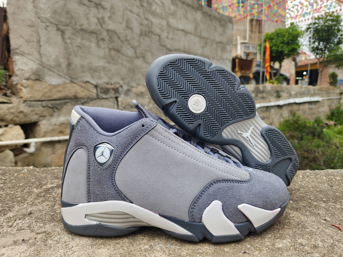 Jordan 14 Gray and White Basketball Sneakers