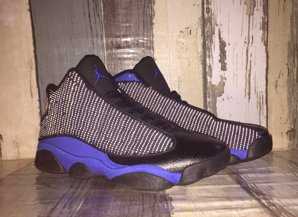 Jordan 13 Black and Royal Blue Sneakers