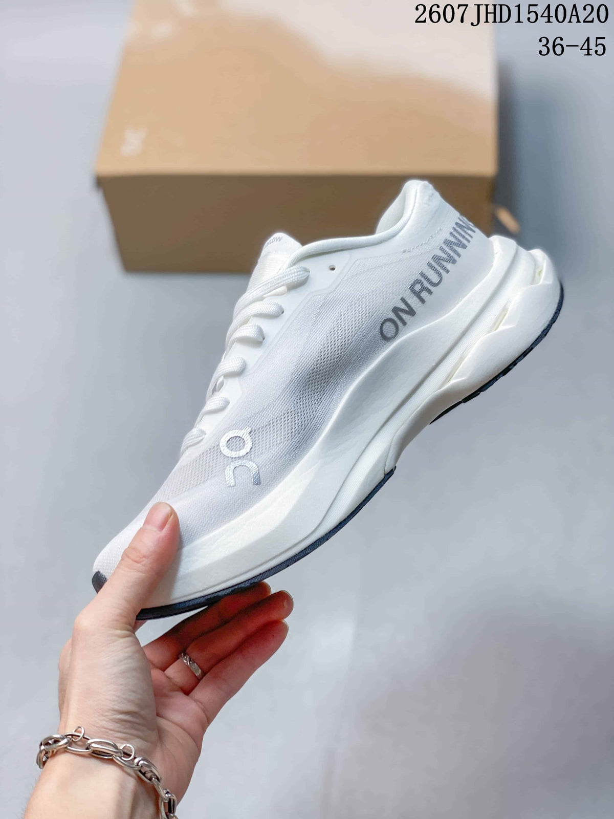 On Cloudmonster 3 Hyper White Gray Running Sneakers