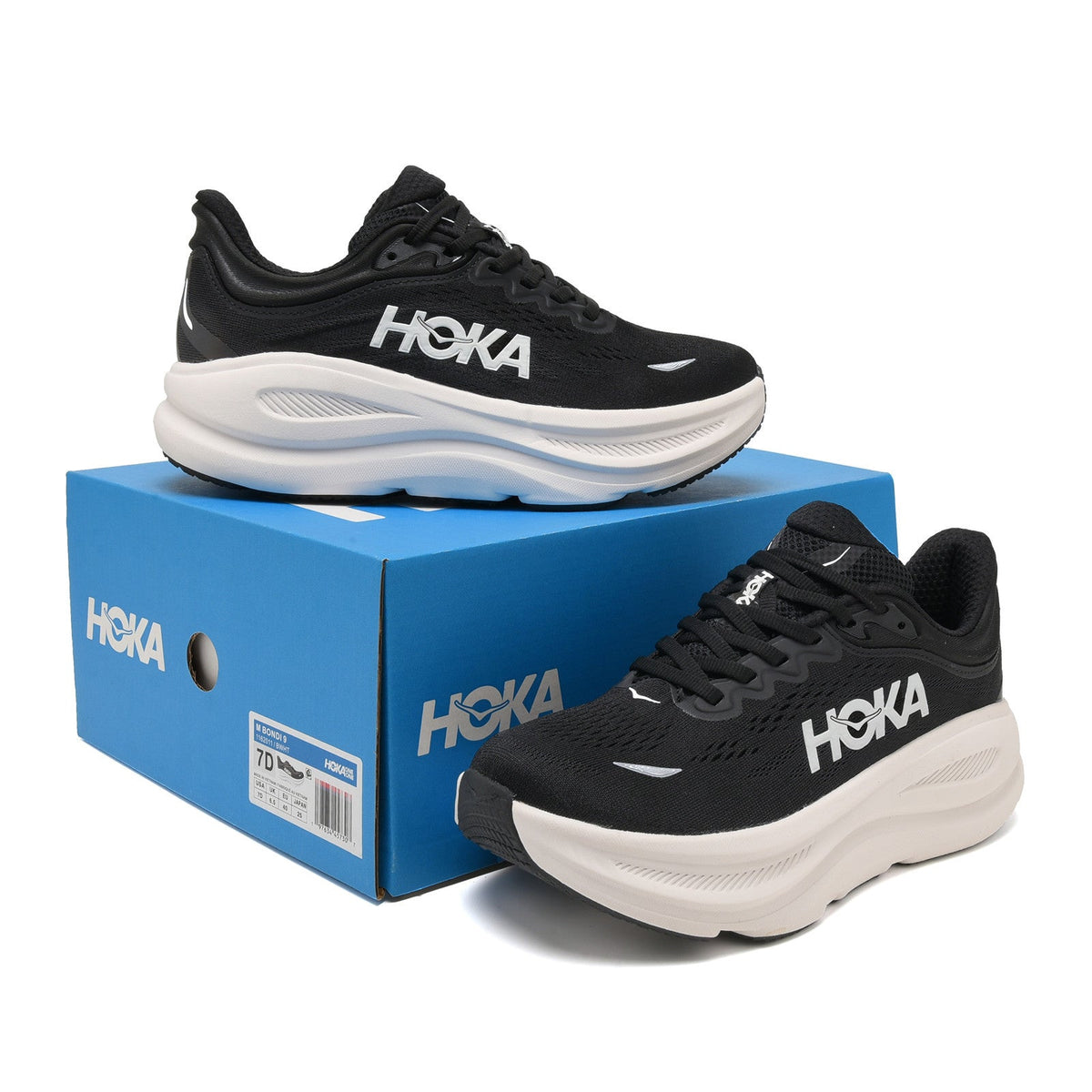 HOKA Bondi 9 Black White Running Shoes 1162011-BWHT