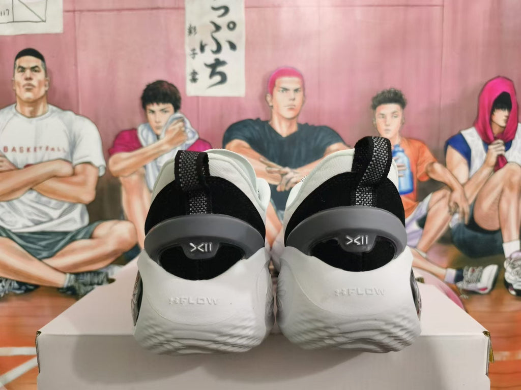 Li-Ning Basketball Shoes White Black Graffiti Style