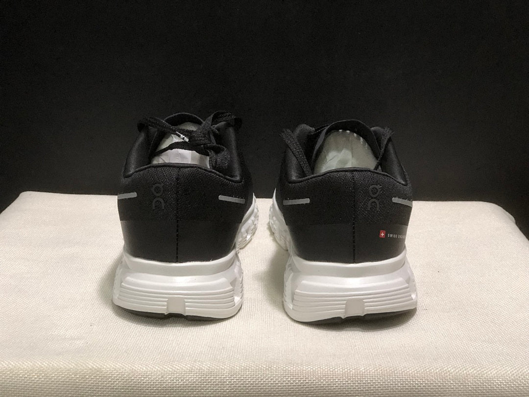 On Cloud 6 Push Sneakers, Black and White