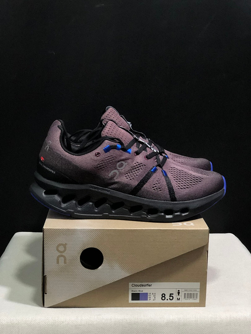 On Cloudsurfer Running Shoes in Charcoal and Blue