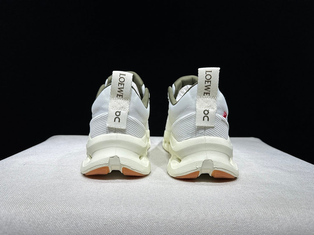On x Loewe Cloudtilt 2.0 Sneakers, White and Light Green