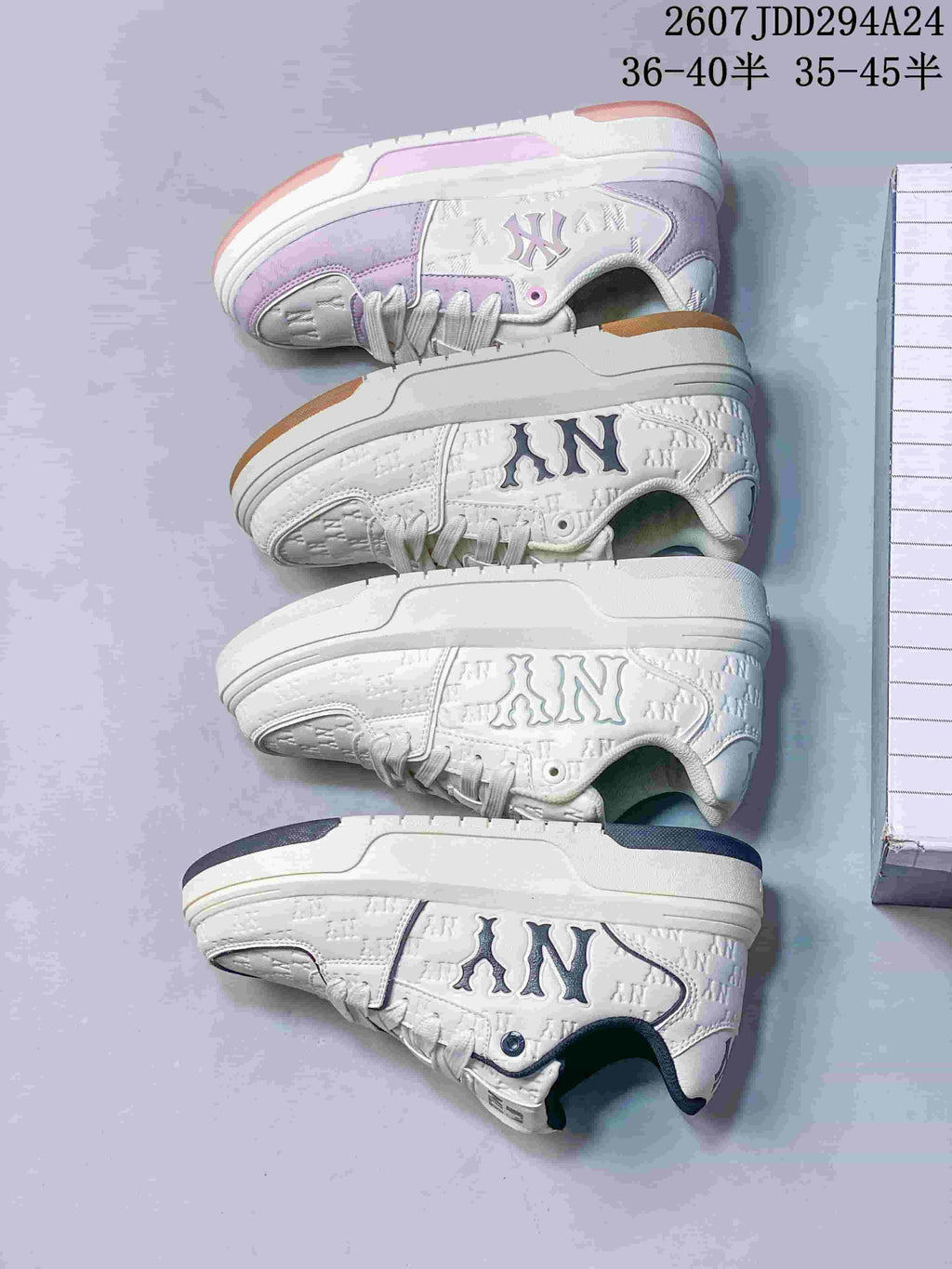 MLB Chunky Liner MID Sneakers White and Lavender