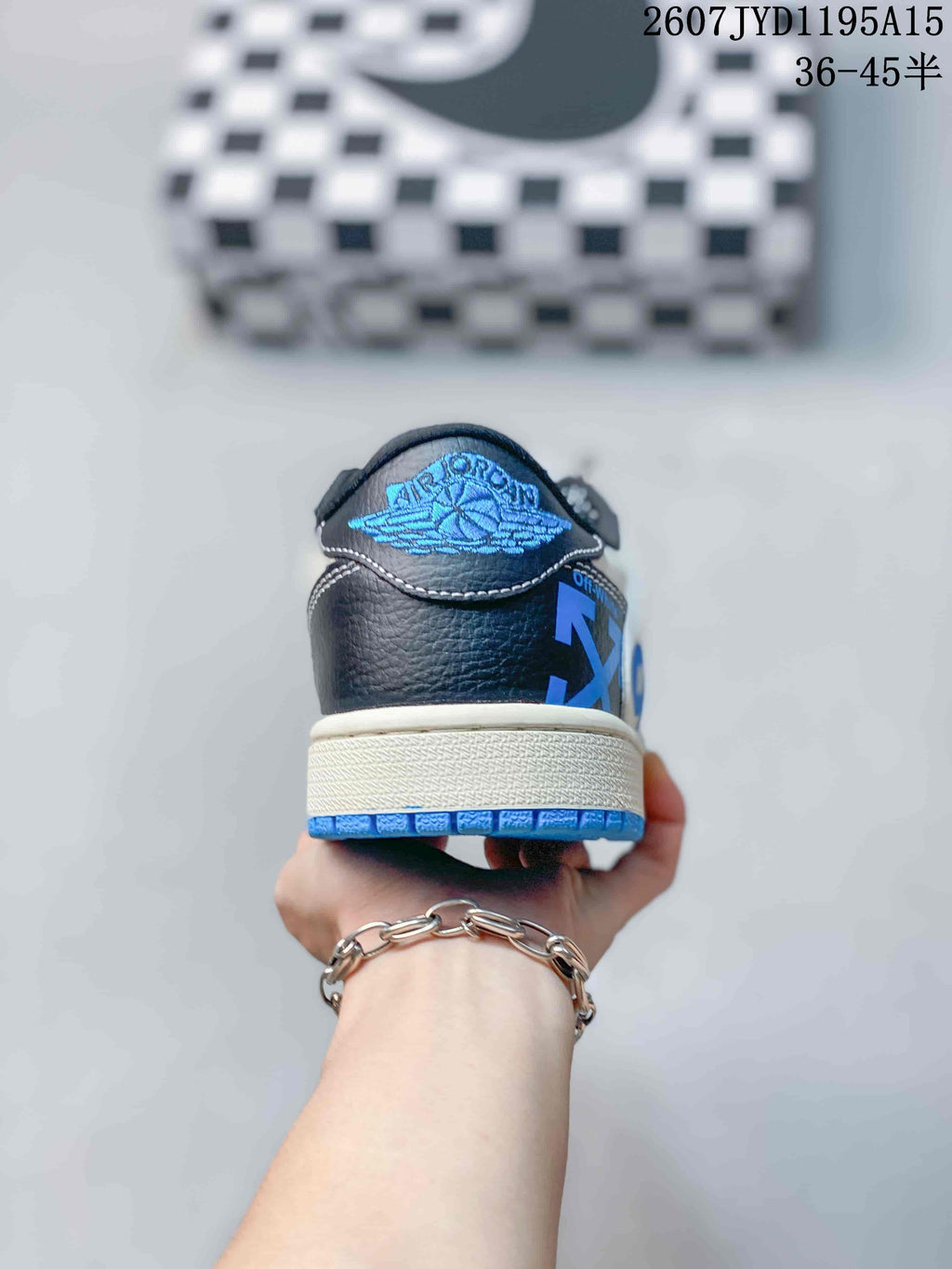 Jordan Air Jordan 1 Low White Black Blue Sneakers 2607JYD1195A15