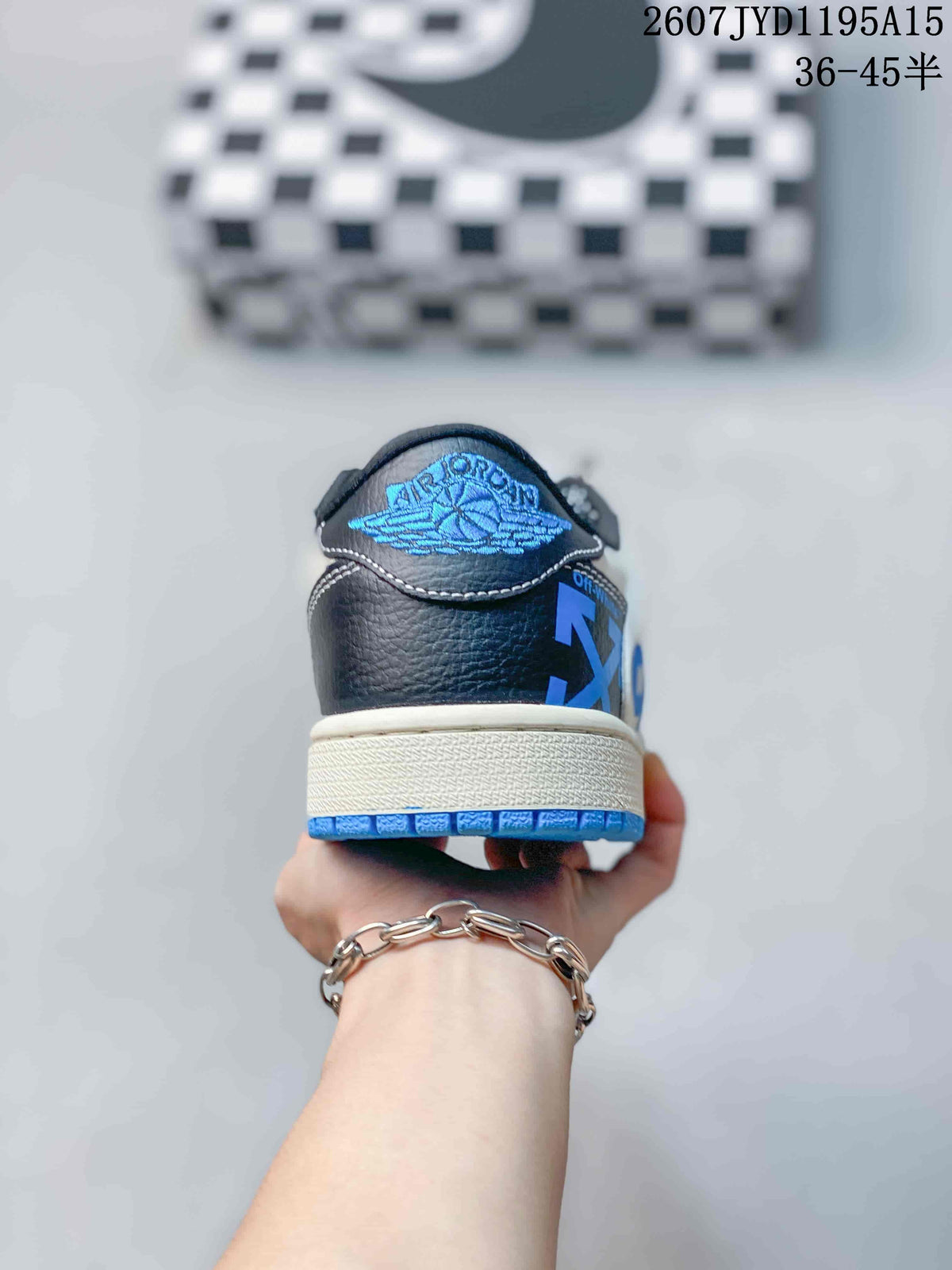 Jordan Air Jordan 1 Low White Black Blue Sneakers 2607JYD1195A15