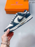 Nike SB Dunk Low Navy and White Sneakers 2607JDD1357A17