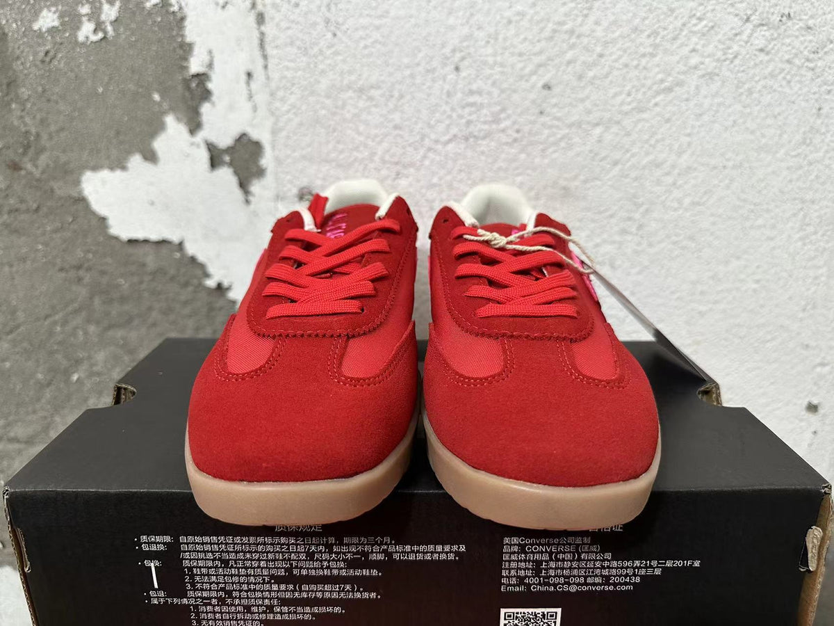Converse Trainer-Style Low-Top Sneakers in Red and Pink
