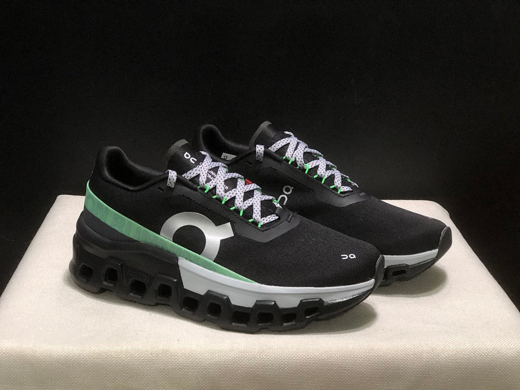 On Cloudmonster 2 Black Green Running Sneakers