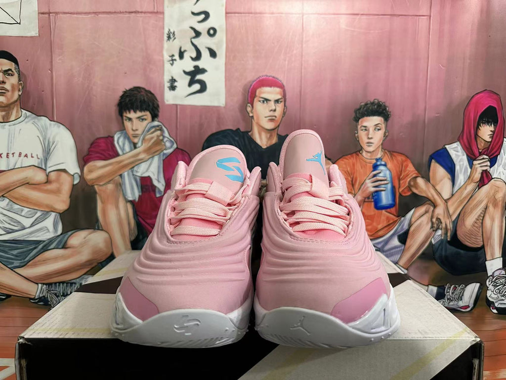 Jordan Luka 4 Basketball Shoes Pink and White