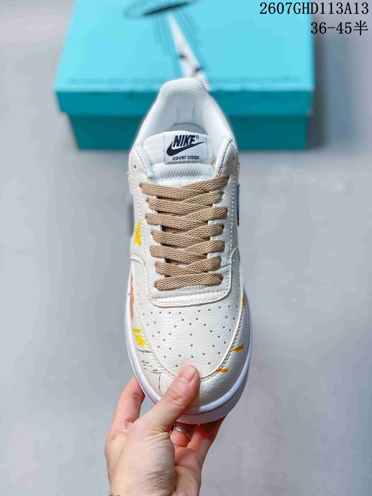 Nike Court Vision 1 Low Custom Graffiti Sneakers White
