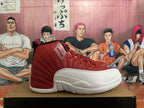 Jordan 12 High-Top Sneakers in Red and White
