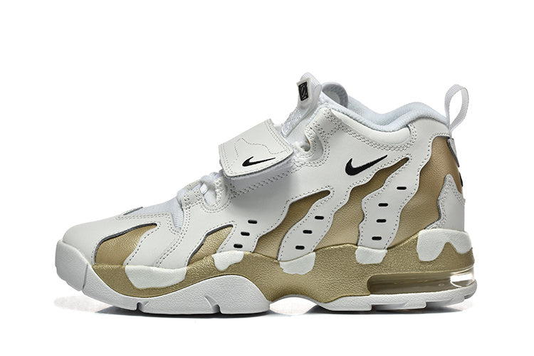 Nike Air More Uptempo White and Gold Mid-Top Sneakers