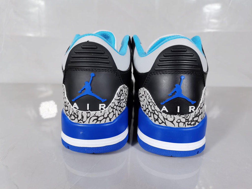 Air Jordan 3 Retro Black Blue Elephant Print Sneakers