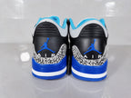 Air Jordan 3 Retro Black Blue Elephant Print Sneakers