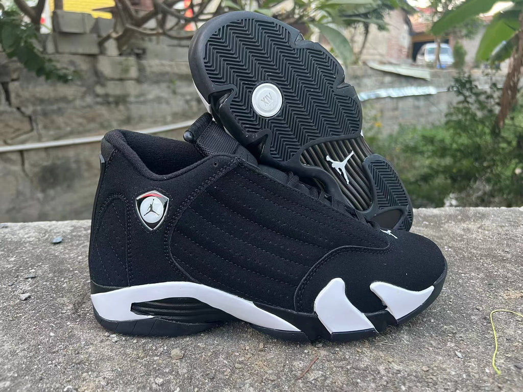 Air Jordan 14 Black and White Basketball Sneakers