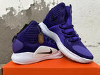 Nike Hyperdunk X High Basketball Shoes, Purple and White