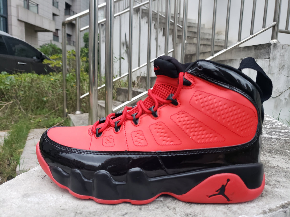 Jordan 9 High-Top Sneakers in Blue, White and Red