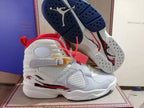 Jordan Air Jordan 8 White and Red High-Top Sneakers